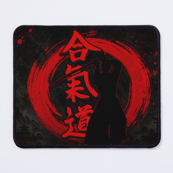 Item preview, Aikido Shadow Warrior Red Enso Japanese Martial Arts designed and sold by Fei Long Design Hub.