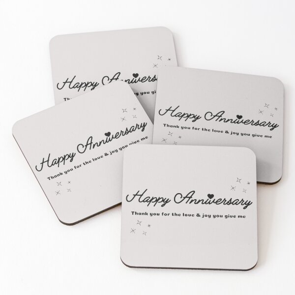 Item preview, Happy Anniversary Text Celebration Love Stickers Prints Posters Wall Art Magnet Home Coffee Cup Decoration TShirt Stationary Notebook Magnet Hat Kitchen Work School Office Redbubble Shop designed and sold by Saritas Boutique Shop.
