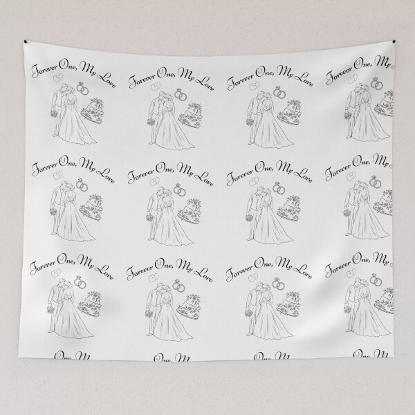 Item preview, Forever One My Love Wedding Celebration Stickers Magnet Prints Love Wall Art Text Cake Love TShirts Hat Tops Home Decoration Party Redbubble Shop designed and sold by Saritas Boutique Shop.