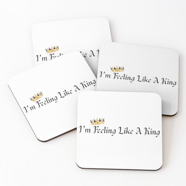 Item preview, I'm Feeling Like A King Text Motivational Aesthetic Stickers Shirts Prints Cups Wall Art Stationary School Work Gift Crown designed and sold by Saritas Boutique Shop.