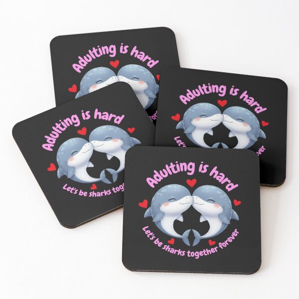 Item preview, Adulting Is Hard Kawaii Shark! designed and sold by Nature's Chibis.