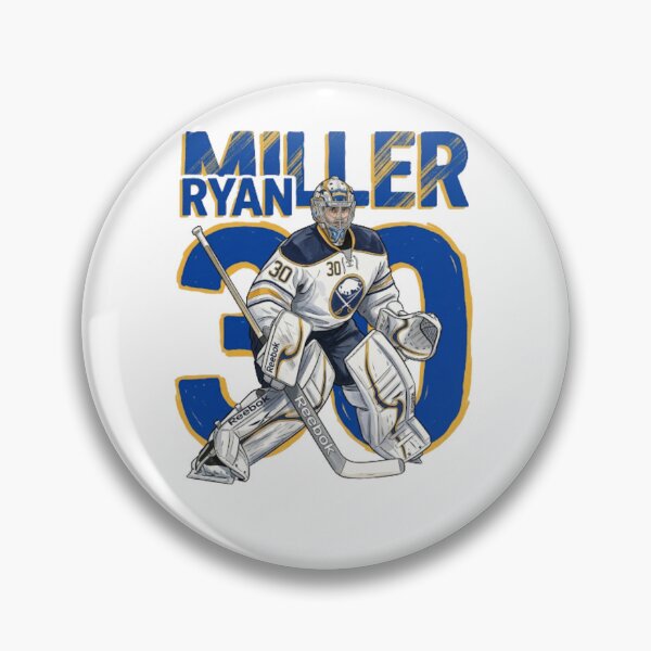 Item preview, Ryan Miller #30 - Buffalo Hockey Legend - Retro Blue and Gold Art designed and sold by Thogan0416.