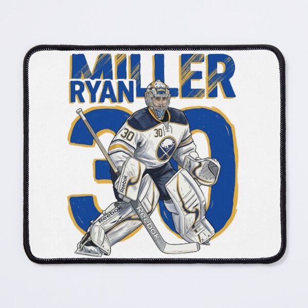 Item preview, Ryan Miller #30 - Buffalo Hockey Legend - Retro Blue and Gold Art designed and sold by Thogan0416.