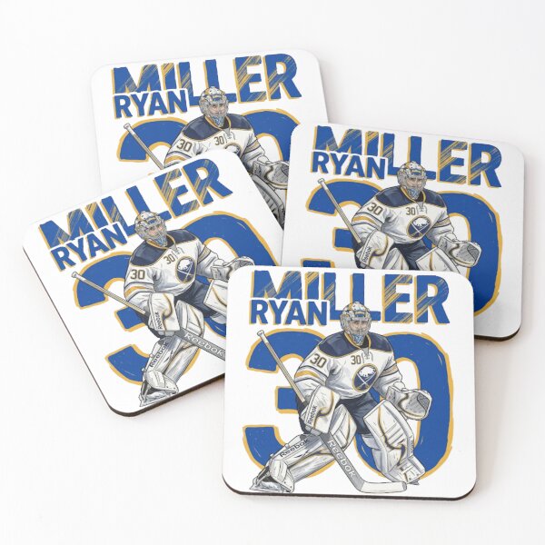 Item preview, Ryan Miller #30 - Buffalo Hockey Legend - Retro Blue and Gold Art designed and sold by Thogan0416.