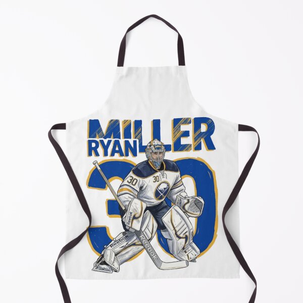 Item preview, Ryan Miller #30 - Buffalo Hockey Legend - Retro Blue and Gold Art designed and sold by Thogan0416.