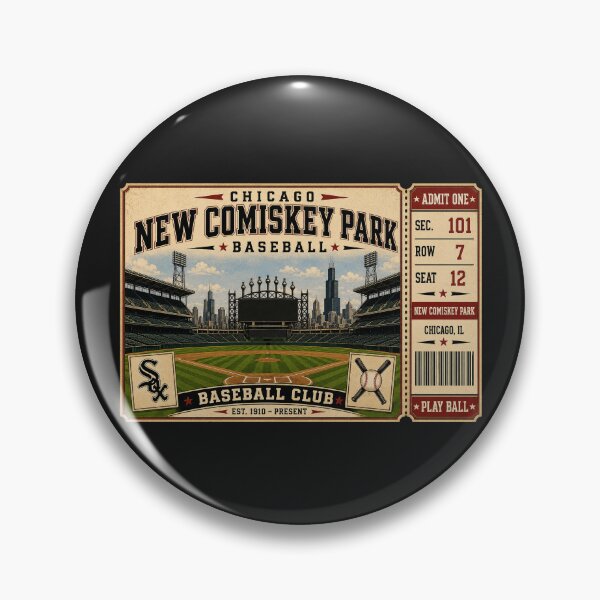 Item preview, New Comiskey Park Vintage Baseball Ticket Poster Chicago Retro Stadium Interior Baseball Club Art designed and sold by GhostDawgs.