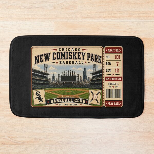 Item preview, New Comiskey Park Vintage Baseball Ticket Poster Chicago Retro Stadium Interior Baseball Club Art designed and sold by GhostDawgs.