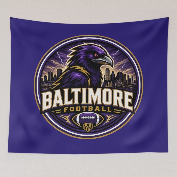 Item preview, Baltimore Football T-Shirt – Purple City Football Fan Apparel Sports Tee designed and sold by TKOprintdesigns.