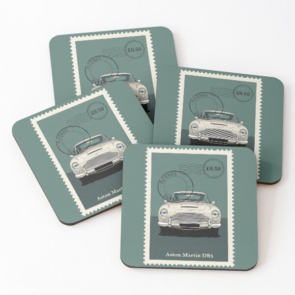 Item preview, Aston Martin DB5 Front View Vintage Postage Stamp Art designed and sold by Motorline44.