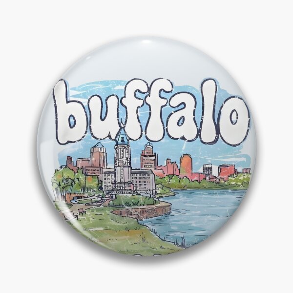 Item preview, Buffalo NY Cute Skyline Colorful Cityscape Lake designed and sold by HowToCanadian.