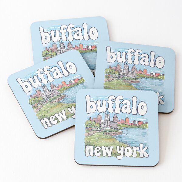 Item preview, Buffalo NY Cute Skyline Colorful Cityscape Lake designed and sold by HowToCanadian.