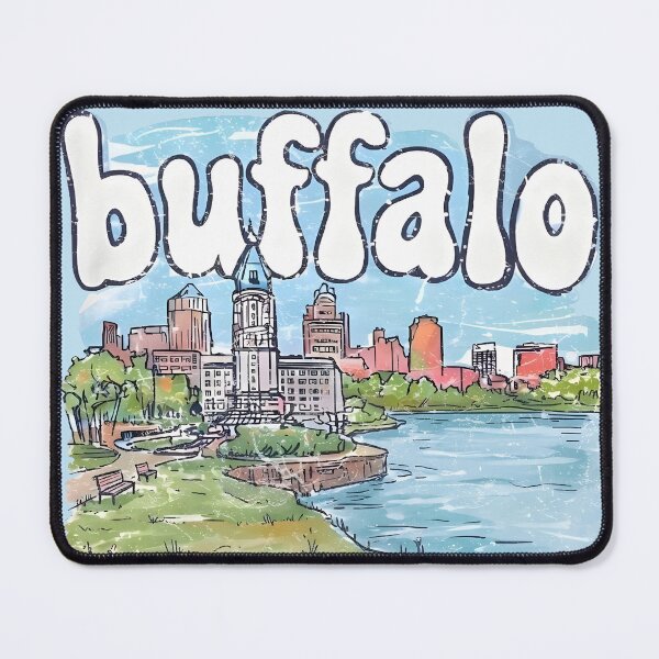 Item preview, Buffalo NY Cute Skyline Colorful Cityscape Lake designed and sold by HowToCanadian.