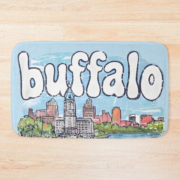 Item preview, Buffalo NY Cute Skyline Colorful Cityscape Lake designed and sold by HowToCanadian.