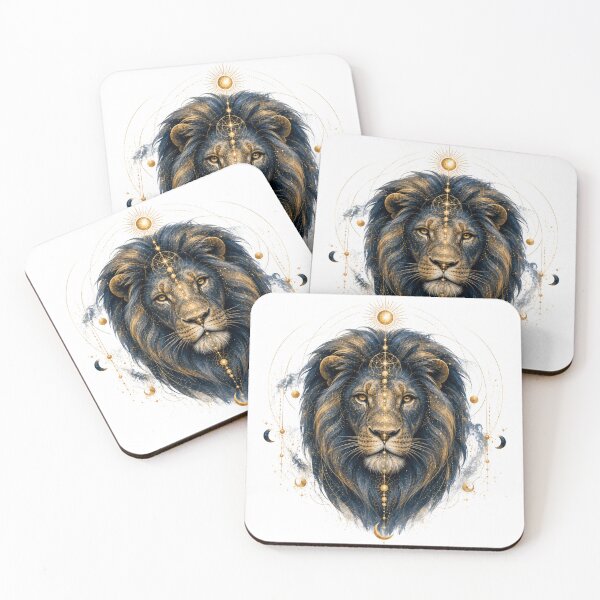Item preview, Celestial Lion King – Sacred Geometry Mandala & Gold Cosmic Lion Art designed and sold by KireaDesigns.