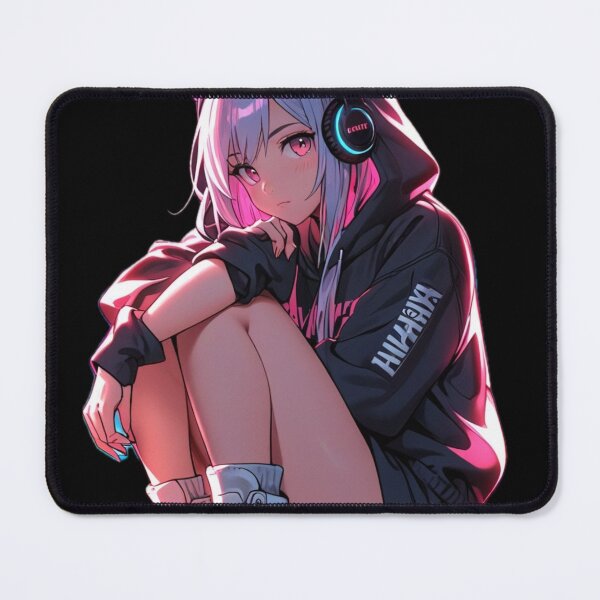 Item preview, Cyber Cat Egirl – Neon Gamer Anime Girl Illustration designed and sold by AnimDream .
