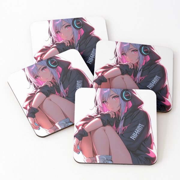 Item preview, Cyber Cat Egirl – Neon Gamer Anime Girl Illustration designed and sold by AnimDream .