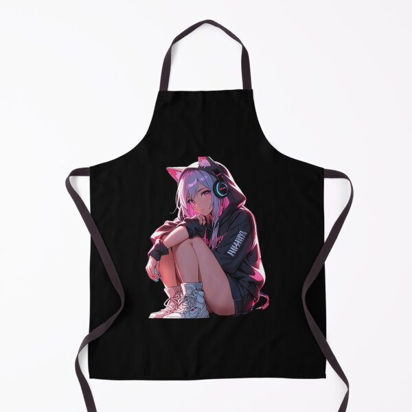 Item preview, Cyber Cat Egirl – Neon Gamer Anime Girl Illustration designed and sold by AnimDream .