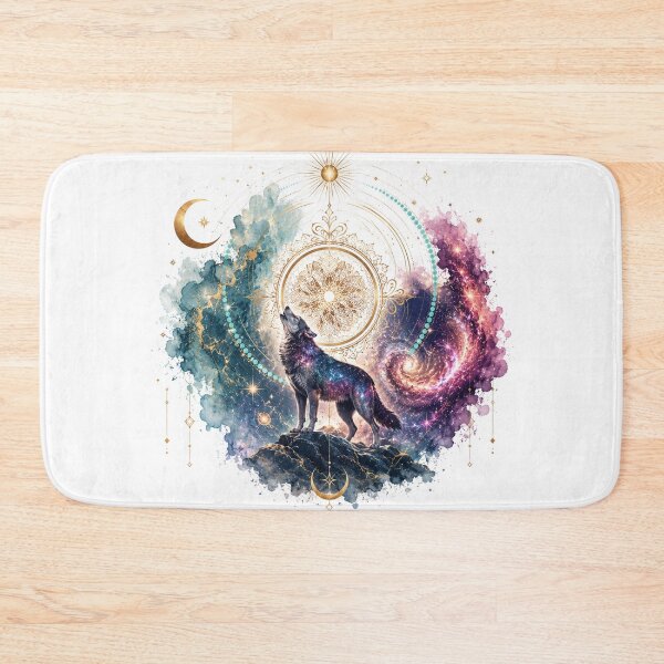 Item preview, Howling Galaxy Wolf – Cosmic Mandala & Nebula Dreamscape Art designed and sold by KireaDesigns.