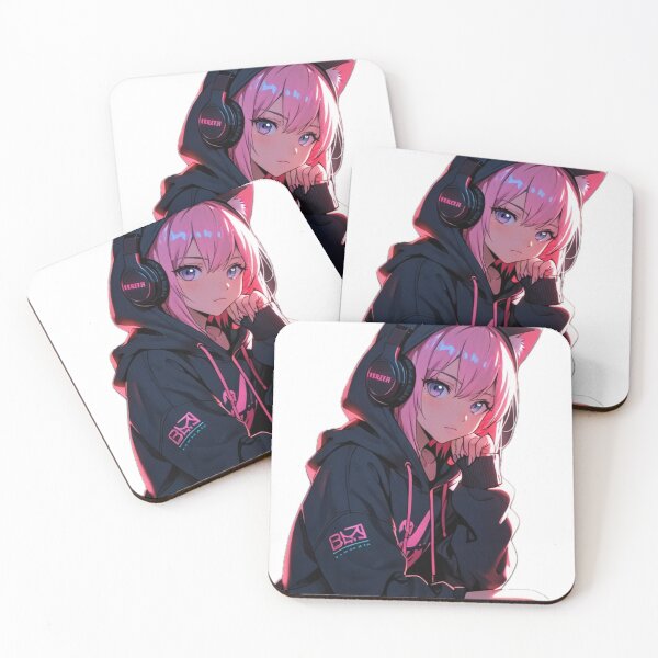 Item preview, Futuristic Cyber Anime Girl – Neon Tech Egirl Portrait designed and sold by AnimDream .