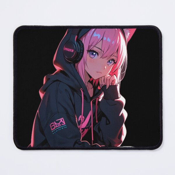 Item preview, Futuristic Cyber Anime Girl – Neon Tech Egirl Portrait designed and sold by AnimDream .
