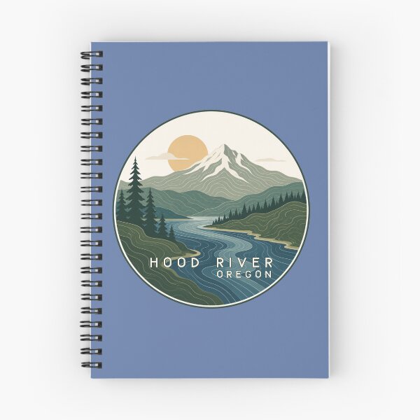 Item preview, Hood River Oregon Retro Mountain Landscape Art | Columbia River Gorge Design designed and sold by SimplyJasper.
