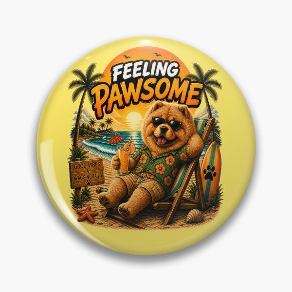 Item preview, Funny Chow Chow Beach Design – Feeling Pawsome Summer Vibes Vacation Dog designed and sold by PixelsPaws.