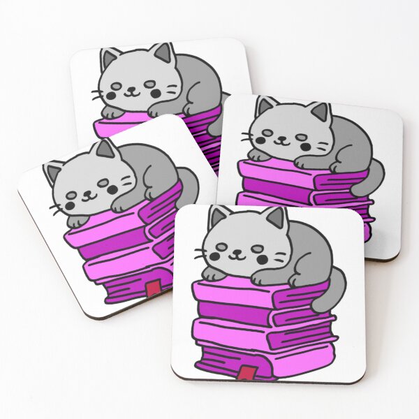 Item preview, Cute Grey Cat Sitting on a Stack of Books designed and sold by messiahgoodwino.