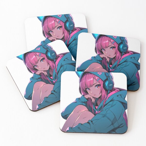Item preview, Cyberpunk Neon Egirl – Pink Blue Anime Aesthetic Girl designed and sold by AnimDream .