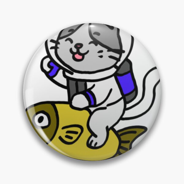 Item preview, Happy Astronaut Cat Riding a Space Fish designed and sold by messiahgoodwino.