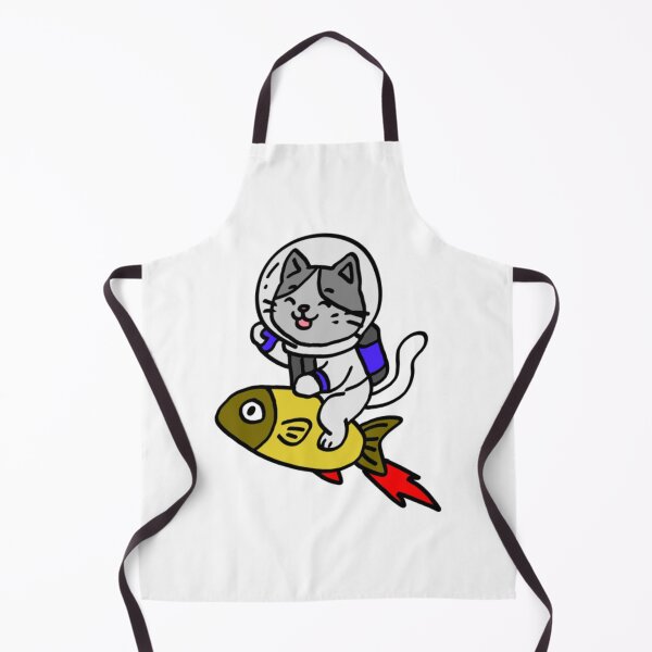 Item preview, Happy Astronaut Cat Riding a Space Fish designed and sold by messiahgoodwino.
