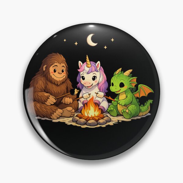 Item preview, Cute Fantasy Animals Campfire Unicorn Dragon Bigfoot Cartoon designed and sold by Designs That Speak ✨.