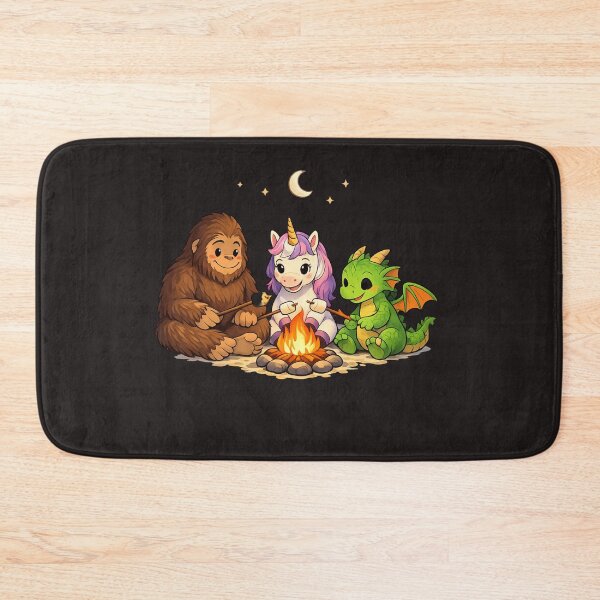 Item preview, Cute Fantasy Animals Campfire Unicorn Dragon Bigfoot Cartoon designed and sold by Designs That Speak ✨.