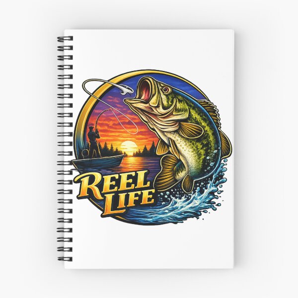 Item preview, Reel Life – Gráfico de pesca de lubina negra al atardecer designed and sold by Studio821.