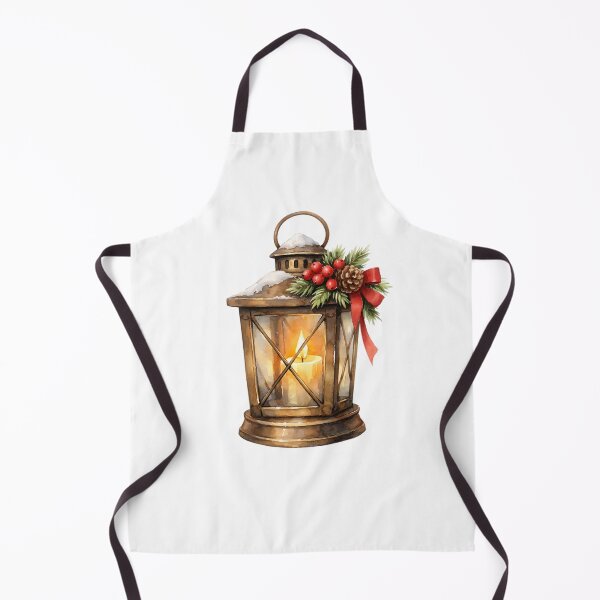 Item preview, Watercolor Vintage Christmas Lantern with Burning Candle designed and sold by silviaol.