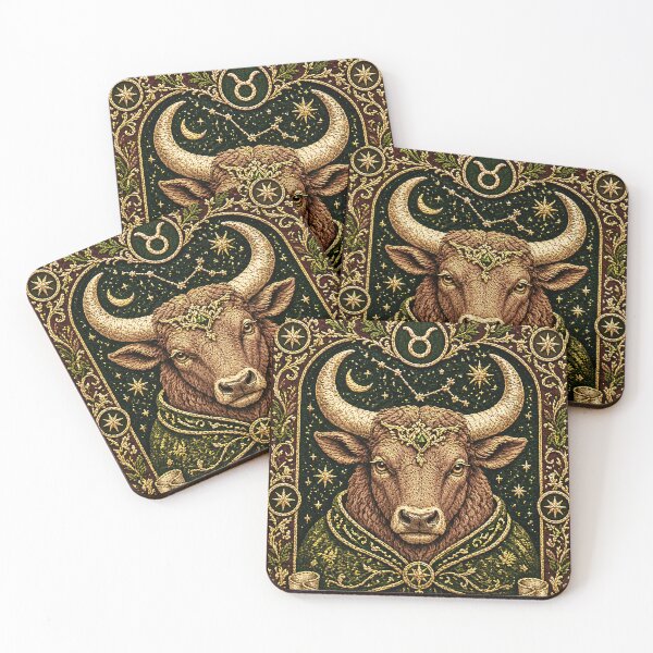 Item preview, Taurus Zodiac – Medieval Embroidery Animal Art designed and sold by doinitzart.