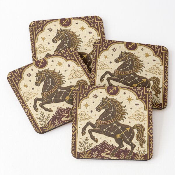 Item preview, Sagittarius Zodiac Horse – Medieval Embroidery Animal Art designed and sold by doinitzart.