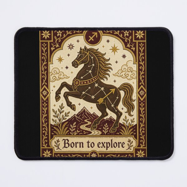 Item preview, Sagittarius Zodiac Horse – Medieval Embroidery Animal Art designed and sold by doinitzart.