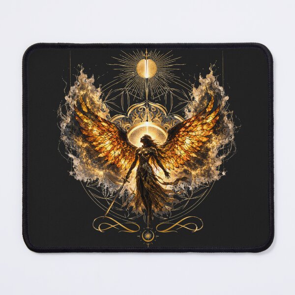 Item preview, Warrior Angel Ascension Art – Celestial Goddess Soul Spirit Gold Halo designed and sold by KireaDesigns.