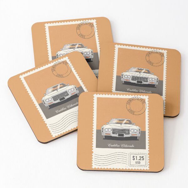 Item preview, Cadillac Eldorado 1970s Luxury Vintage Postage Stamp Art designed and sold by Motorline44.