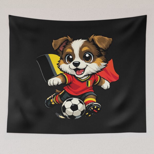 Item preview, Belgium Puppy Soccer Player Dog Football Fan designed and sold by Tsugraf Designs.