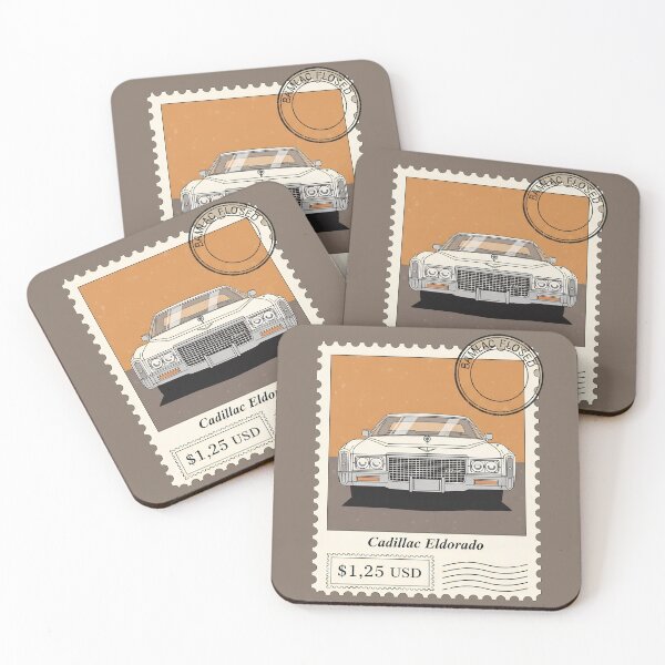 Item preview, Cadillac Eldorado Vintage Stamp Classic American Car Art designed and sold by Motorline44.