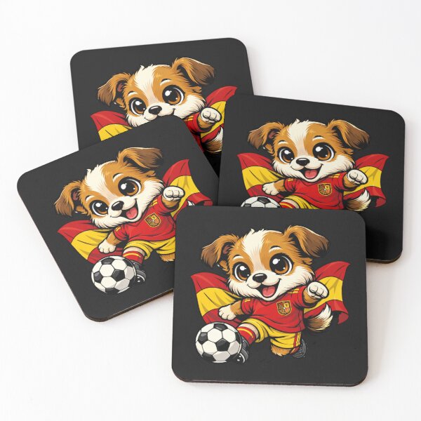 Item preview, Cute Spanish Soccer Dog Fan Puppy with Flag designed and sold by Tsugraf Designs.
