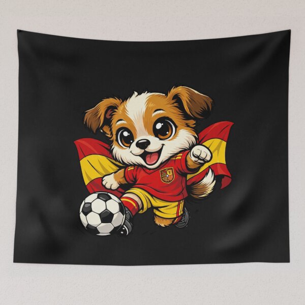 Item preview, Cute Spanish Soccer Dog Fan Puppy with Flag designed and sold by Tsugraf Designs.