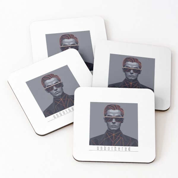 Item preview, Geometric Cyberpunk Man Portrait Low Poly Art Print – Dark Futuristic Fashion Illustration Wall Art designed and sold by Sixième Studio.