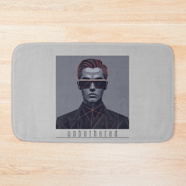 Item preview, Geometric Cyberpunk Man Portrait Low Poly Art Print – Dark Futuristic Fashion Illustration Wall Art designed and sold by Sixième Studio.