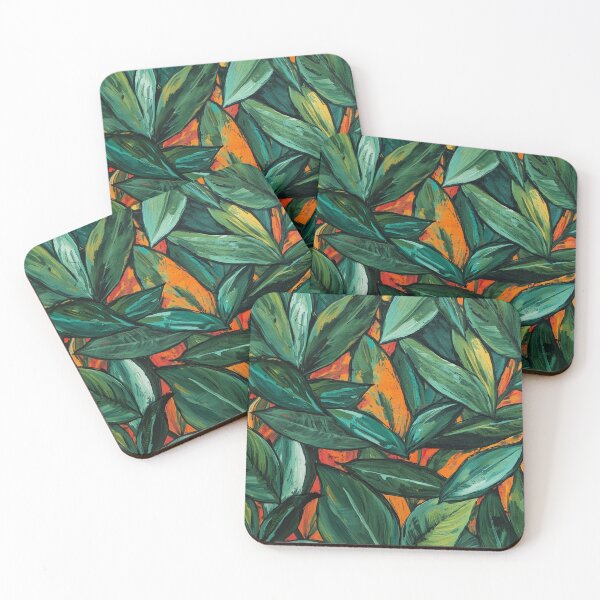 Item preview, Leaves with Orange Background designed and sold by Modern-Tropical.