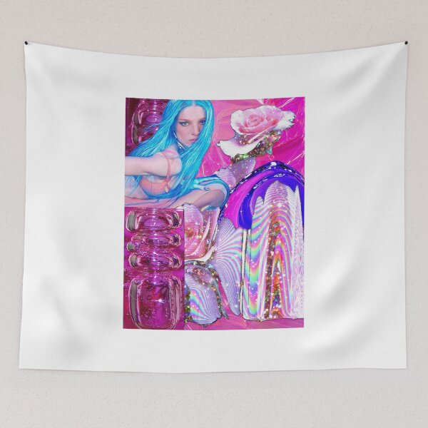 Item preview, The Dreamy Blue: Ethereal Hunter Schafer Portrait in Pink and Blue designed and sold by y2kponyclub.