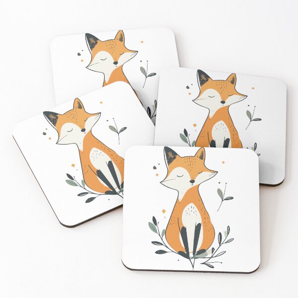 Item preview, Zen Minimalist Red Fox Symmetry Botanical Wall Art designed and sold by BestChoiceService.