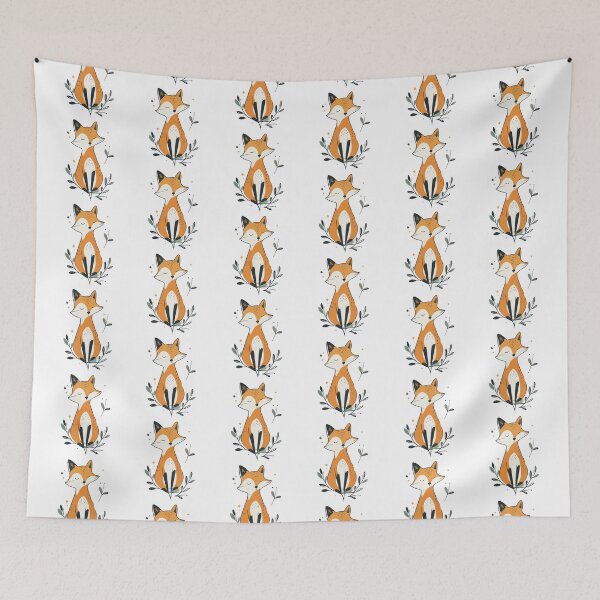 Item preview, Zen Minimalist Red Fox Symmetry Botanical Wall Art designed and sold by BestChoiceService.