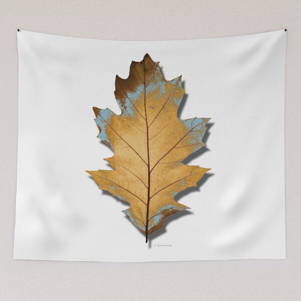 Item preview, Winter Red Northern Oak Leaf Botanical Nature Art designed and sold by Sharon Cummings Art.